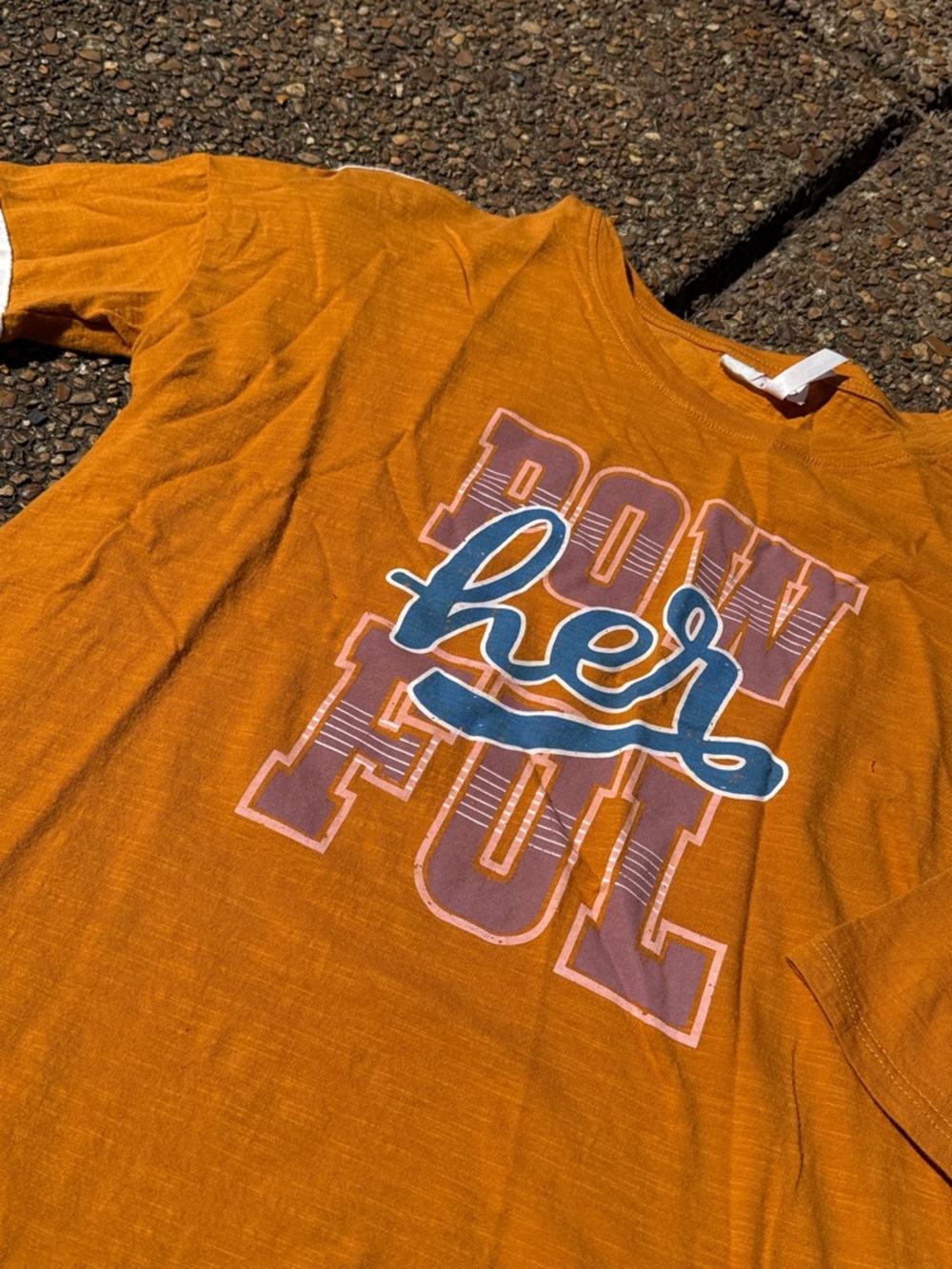 Burnt Orange POWherFUL Graphic Tee - size 14 - POW'her'FUL